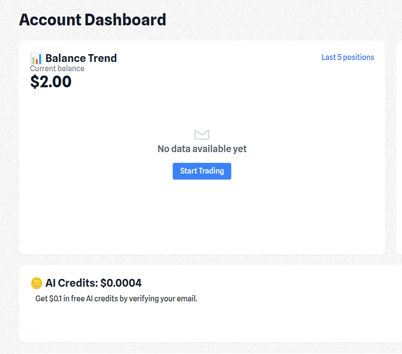 Funding interface showing deposit options