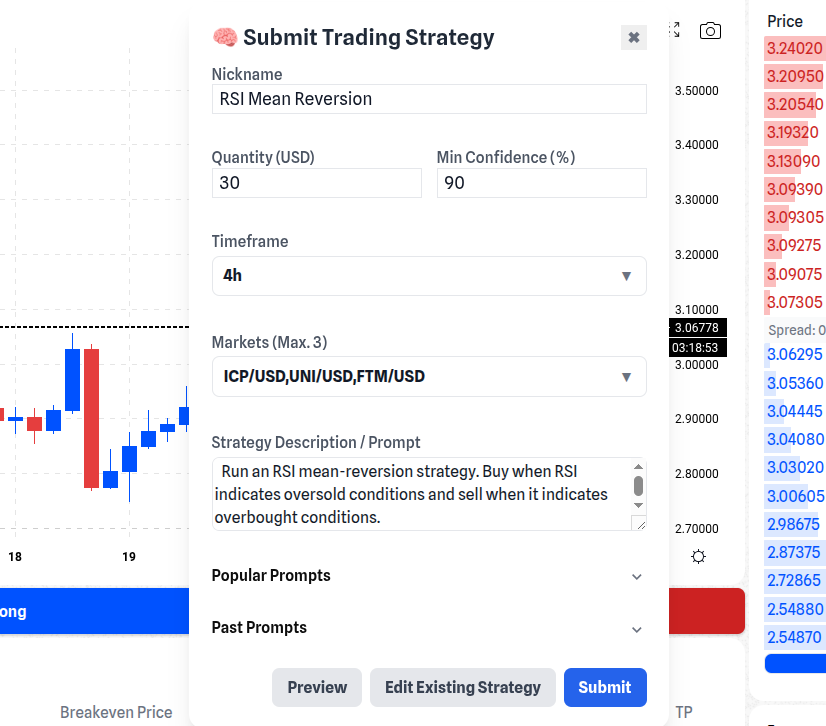 Market exploration interface with stock listings